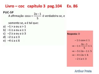 Livro – coc capítulo 3 pag.104 Ex. 86
 