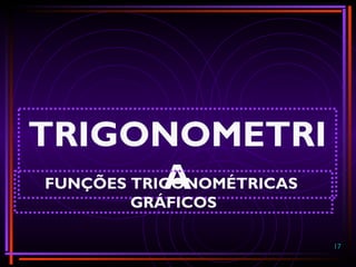 17
TRIGONOMETRI
AFUNÇÕES TRIGONOMÉTRICAS
GRÁFICOS
 