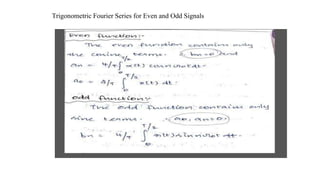 Trigonometric Fourier Series for Even and Odd Signals
 