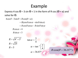 R Cos And R Sin R Trigonometric function | PPTX
