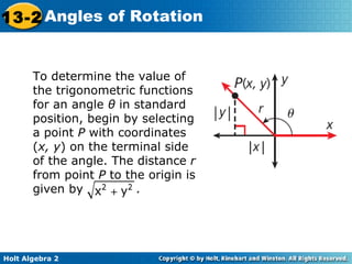 Trigonometric Position Trigonometric functions in standard position slide 1 | PPT