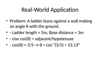 Ladder Using Trig Trigonometric_Ratios_Calculator.observation presentationpptx | PPTX