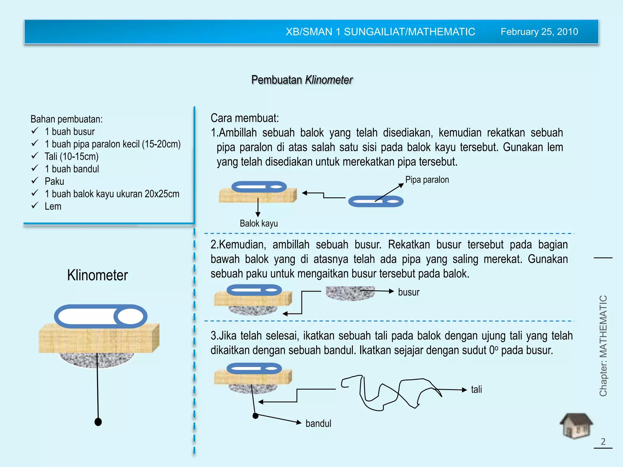 Trigonometry (Pembuatan Klinometer) | PPT