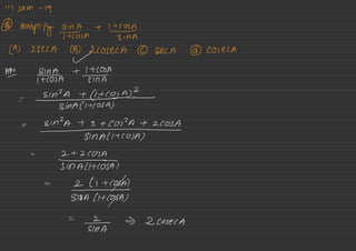 11T jam -19
⑧
snmpitysif.A-o.n.tt??I-n(A)2SecACBz2cosecA② SECA ② cose.CA
M-EE-sa-i-Y.in?---sinn-iEiEE#--
=
ˢ'ñA+;n¥%?%¥ʳ°#
=
T.IN?i::-osn--i--:..:i::;:'--s2g-A--2cosecA
 