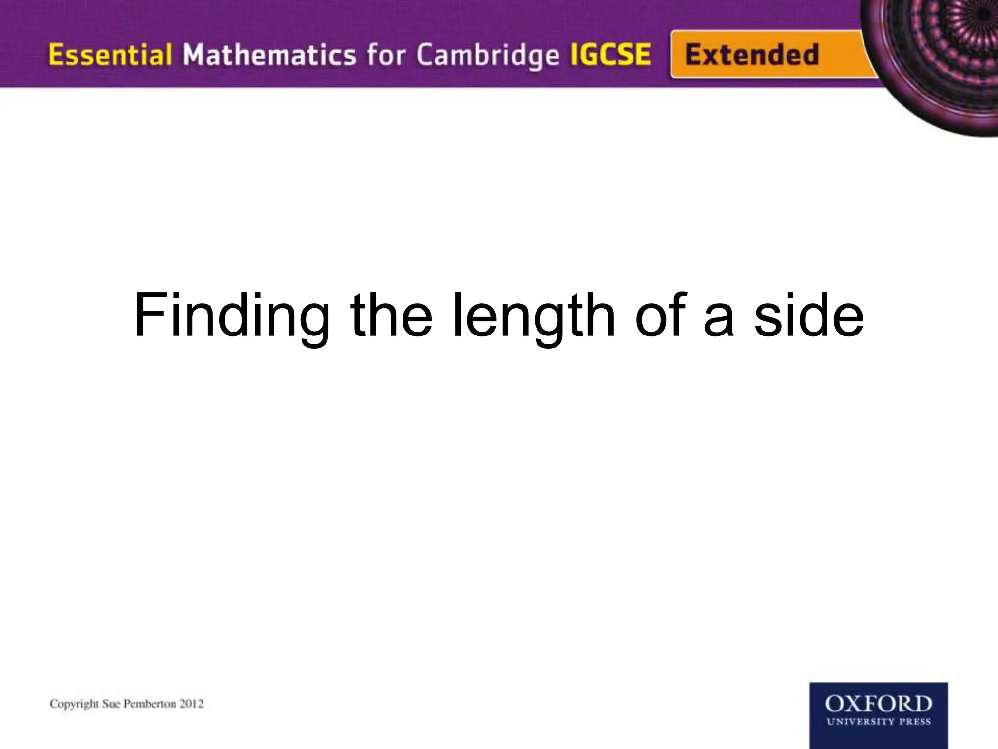Finding the length of a side
 