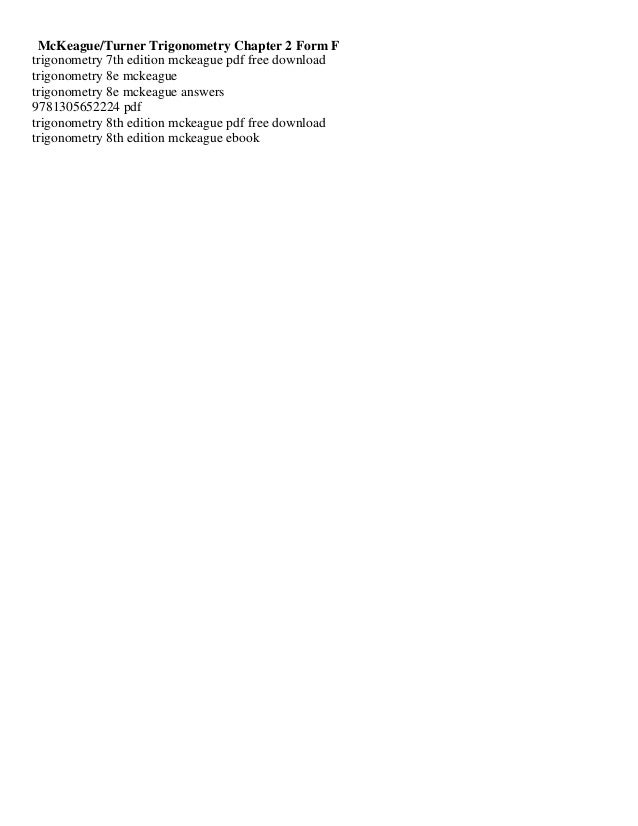 Trigonometry 8th Edition Mckeague Test Bank