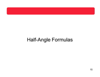 Half-Angle Formulas
15
 