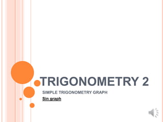 TRIGONOMETRY 2
SIMPLE TRIGONOMETRY GRAPH
Sin graph
 