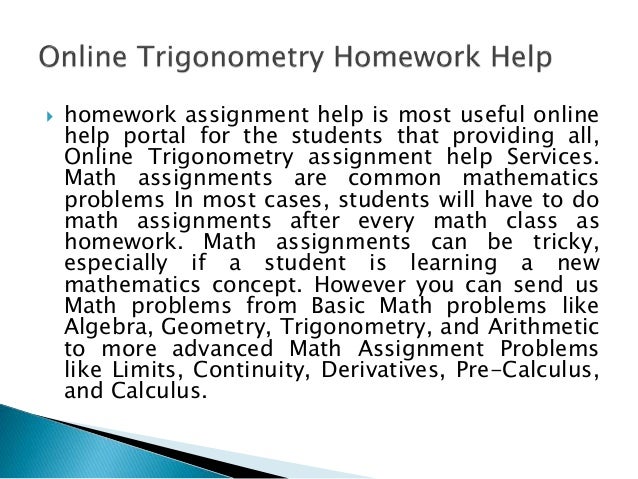 Trigonometry homework help
