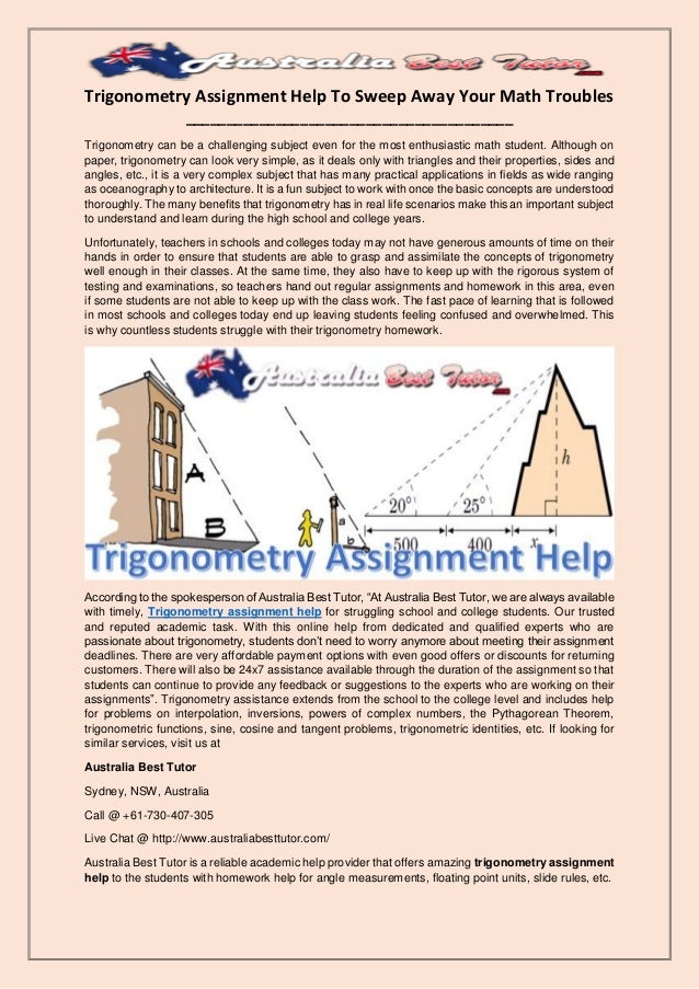 Math homework help trigonometry