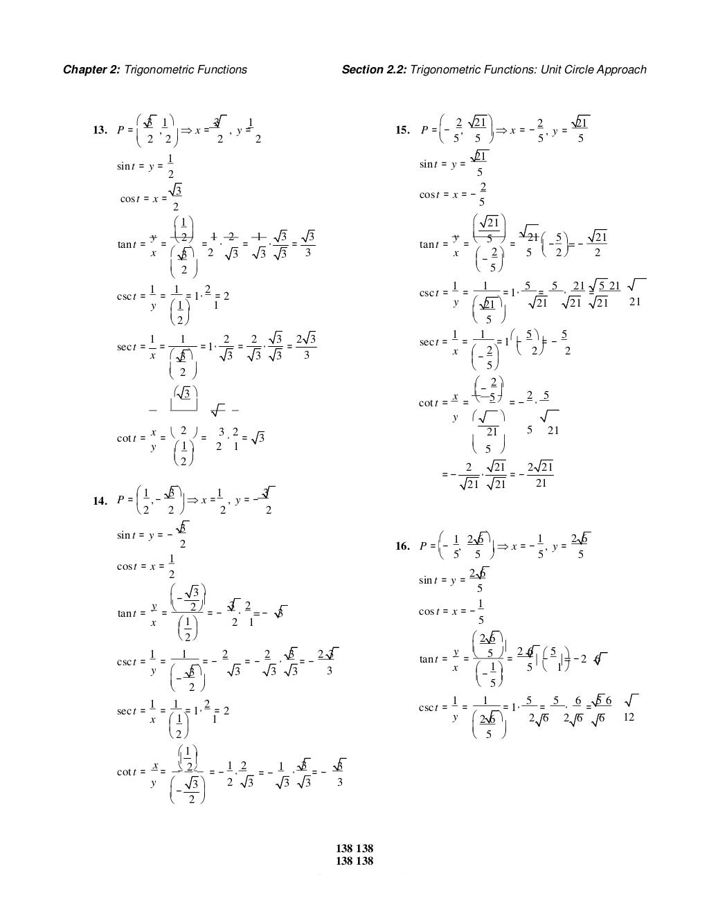 Trigonometry a unit circle approach 10th edition sullivan solutions m…