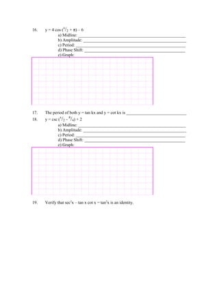 Precalculus Trig Study Guide Doc