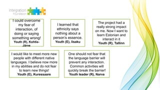 Triin Ulla: Program "Youth meetings"