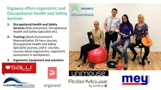 5
Ergoway offers ergonomic and
Occupational Health and Safety
Services
1. Occupational Health and Safety
Services (Risk as...
