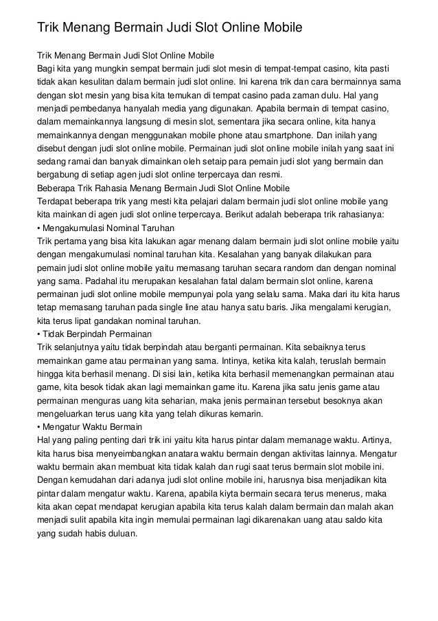 Tips Dan Trick Hacking Mesin Judi Online Slot Menang Trus Dan ANTI-GAGAL