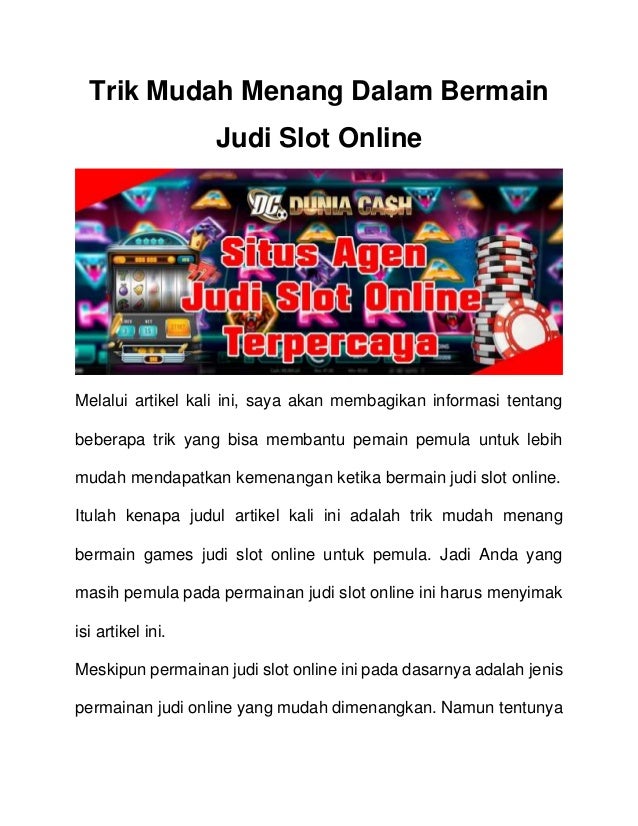 Cara Mudah Menang Judi Slot Online