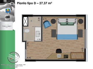 Planta tipo D – 27,37 m² 
 