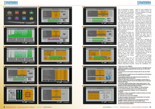 1                                                                                   6                                     11
                                                                                                                                                                    with its hundreds or poten-                 types for each satellite and
                                                                                                                                                                    tially thousands of entries,                start a channel search on
                                                                                                                                                                    and there are no favourites                 an entire satellite or a single
                                                                                                                                                                    lists, so be prepared to wise-              transponder.
                                                                                                                                                                    ly manage your channel list                    In our opinion a channel
                                                                                                                                                                    and stick to the bare essen-                search across an entire sat-
                                                                                                                                                                    tials – unless you are of the               ellite should be avoided by
                                                                                                                                                                    severely patient kind.                      all means, as it is very tire-
                                                                                                                                                                       Since it took much less                  some and time-consuming
                                                                                                                                                                    time than expected to align                 at a later stage to switch be-
                                                                                                                                                                    our antenna to the two sat-                 tween channels on a list that
                                                                                                                                                                    ellite positions we had some                boasts hundreds or thou-
2                                                                                   7                                     12                                        time to spare, so why not                   sands of entries, but no fa-
                                                                                                                                                                    have a closer look at the                   vourites options (see above).
                                                                                                                                                                    built-in tuner and its thresh-              What does make sense is
                                                                                                                                                                    old capabilities?                           saving one free-to-air chan-
                                                                                                                                                                       We pointed our 60cm an-                  nel per polarisation level and
                                                                                                                                                                    tenna towards ASTRA 2D                      satellite, so that you can
                                                                                                                                                                    and tried to catch BBC HD                   quickly and easily verify if
                                                                                                                                                                    on transponder 49 (10847 V                  your antenna alignment is
                                                                                                                                                                    23000-8/9 QPSK). According                  successful.
                                                                                                                                                                    to ASTRA/SES our location                      While such a settings list
                                                                                                                                                                    in Portugal would require an                can of course be compiled
                                                                                                                                                                    antenna with at least 120cm                 on the meter itself, it is a job
                                                                                                                                                                    for successful reception.                   that takes some time and ef-
                                                                                                                                                                    Nonetheless, we achieved                    fort. Luckily, there is an eas-
3                                                                                   8                                     13                                        reliable and stable reception               ier way: On its website www.
                                                                                                                                                                    of BBC HD with only half that               trimaxtec.net the manufac-
                                                                                                                                                                    diameter. Quite frankly, we                 turer provides the ‘Satellite
                                                                                                                                                                    had no idea how that came                   list edit tools for TM6xxx se-
                                                                                                                                                                    about, but it does speak                    ries Meter/Finder.rar’ file via
                                                                                                                                                                    volumes about the recep-                    its Download Center.
                                                                                                                                                                    tion quality of the Trimax                     What you get is a settings
                                                                                                                                                                    TM6800+ tuner.                              editor, which at this stage
                                                                                                                                                                       The fourth menu item of                  only comes with an installa-
                                                                                                                                                                    the meter includes a set-                   tion wizard in Chinese. But
                                                                                                                                                                    tings editor, which allows to               rest assured, all you need to
                                                                                                                                                                    edit the satellite list, define             do is click the right button
                                                                                                                                                                    DiSEqC parameters and LNB                   during the installation pro-

4                                                                                   9                                     14                                        1. Main menu of the TM6800+.
                                                                                                                                                                    2. Spectrum analyzer: The marker was moved to 11914 MHz and the
                                                                                                                                                                    signal was locked automatically after one second. An FEC of 9/0
                                                                                                                                                                    was identified.
                                                                                                                                                                    3. The spectrum can be moved vertically with the ‘Up’ and ‘Down’
                                                                                                                                                                    buttons.
                                                                                                                                                                    4. In the spectrum a signal scan can be initiated from the frequency
                                                                                                                                                                    selected with the marker.
                                                                                                                                                                    5. Constellation diagram with additional signal information. An
                                                                                                                                                                    8PSK modulation can be seen here.
                                                                                                                                                                    6. With the ‘SAT finder’ function it is possible to quickly align an
                                                                                                                                                                    antenna. Thanks to the NIT function the satellite name is extracted
                                                                                                                                                                    from the NIT stream.
                                                                                                                                                                    7. SAT finder: Signal strength peaks, signal quality doesn’t: This
                                                                                                                                                                    is a clear indication that the antenna is aligned towards the wrong
5                                                                                  10                                     15                                        satellite since the transponder data don’t match.
                                                                                                                                                                    8. Automatic search: The Trimax TM6800+ is a fast performer.
                                                                                                                                                                    9. List of default satellites which can be edited as required.
                                                                                                                                                                    10. Satellite configuration. DiSEqC 1.0/1.1/1.2 protocols are
                                                                                                                                                                    supported.
                                                                                                                                                                    11. DiSEqC 1.2 menu: It is possible to rotate the antenna, set limits
                                                                                                                                                                    and save the current position.
                                                                                                                                                                    12. Automatic scan of an entire satellite.
                                                                                                                                                                    13. Search progress. Only pre-stored transponders are scanned
                                                                                                                                                                    and there is no blind scan function.
                                                                                                                                                                    14. Angle calculator: Based on the current position the Trimax
                                                                                                                                                                    TM6800+ is able to determine the correct angle values.
                                                                                                                                                                    15. Saved constellation diagrams: All measured parameters can be
                                                                                                                                                                    saved for future documentation.


86   TELE-satellite International — The World‘s Largest Digital TV Trade Magazine — 04-05/2012 — www.TELE-satellite.com        www.TELE-satellite.com — 04-05/2012 — TELE-satellite International — The World‘s Largest Digital TV Trade Magazine   87
 