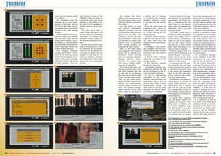 16

                                                                                     cess, and the software itself        rent firmware version of the          We pressed the ‘Menu’         a default reset is required                 Here are some of the spe-                find active transponders and
                                                                                     is in English.                       TM6800+ does not allow to          button once more to call up      or to display the currently              cial features we particularly               then hunt for transmissions
                                                                                        It’s interesting that the         specifically enter the saved       the main menu and to acti-       installed software, which                appreciated: The large dis-                 on those frequencies. For a
                                                                                     settings list is not trans-          position in the DiSEqC mo-         vate the ‘Memory functions’      in our test unit was version             play is something we will                   job like that the refresh rate
                                                                                     ferred to the meter with an          tor and it is not possible to      from there.                      1.0.3.                                   never want to do without                    of the spectrum at the full
                                                                                     RS-232 or USB cable, but us-         directly move to saved posi-          Use this feature to save        From the main menu we                  again. Even HD channels are                 1250 MHz frequency span is
                                                                                     ing regular files which can be       tions.                             and retrieve constellation       proceeded with calling up                presented crisply and with                  more than sufficient.
                                                                                     stored on any USB storage               The next menu item is           diagrams complete with all       ‘USB options’, which consist             amazing details.                               Just like in the constellation
                                                                                     medium.                              called ‘Angle calculation’ and     corresponding measurement        of a menu offering the fol-                 The small overall size of                mode it is possible to create
                                                                                        DiSEqC options can be ac-         can be used for convenient         values such as BER, C/N,         lowing options:                          the device makes the display                a screenshot of the current
                                                                                     cessed through the satellite         calculation of Azimuth and         frequency, symbol rate, FEC        • Record: Starts a record-             appear even bigger. The on-                 spectrum by simply pressing
17                                                                                   list menu item. Here you can         elevation values based on          and polarisation. Here again     ing if the user has set chan-            screen menu is designed to                  the ‘Point’ button. This is a
                                                                                     chose either DiSEqC 1.0/1.1          the entered geographic posi-       it is possible to export data    nel, date, start time and                make full use of the display                very helpful function when it
                                                                                     or DiSEqC 1.2, and we tested         tion.                              directly onto a connected        duration of the recording be-            size as well, which means                   comes to professional docu-
                                                                                     how the meter controlled our            It’s part of our job to never   USB storage medium by            forehand.                                the font size is ideal and all              mentation and acceptance of
                                                                                     small motorised setup that           take a manufacturer’s word         pressing the ‘Point’ button.       • Playback: Lists record-              texts and information are                   an installation job. After all,
                                                                                     moves a 45cm antenna.                for anything, so we double-           Back in the main menu         ings available from the con-             easy to read at a glance.                   nothing beats substantiated
                                                                                        The available functions           checked the calculations for       we proceeded with having a       nected USB storage medium                   Another feature that en-                 evidence in case of queries
                                                                                     include EAST/WEST move-              a number of setups and are         closer look at ‘System con-      and plays back the selected              hances user-friendliness is a               at a later stage.
                                                                                     ment of the antenna, saving          pleased to say that all re-        figuration’, where settings      recording.                               backlit keypad – the illumi-                   The undisputed highlight
                                                                                     of the current position in re-       sults for elevation, Azimuth       such as language (English,         • Picture View: Displays               nation can be turned on or                  of the TM6800+ is the BNC
                                                                                     lation to the active satellite,      and polarisation (LNB skew)        Spanish, German, Italian,        JPEGs that are saved on the              off and comes very handy at                 connection on the upper
                                                                                     setting of limits and going          turned out to be absolutely        Turkish), TV aspect ratio,       storage medium.                          night or in dark rooms.                     side. It can be used to put
                                                                                     to zero position. The cur-           correct.                           time zone or display bright-       • Soft Upgrade: Updates                   In everyday use the spec-                out the current transpond-
                                                                                                                                                             ness can be adjusted.            the device’s firmware.                   trum analyzer did not react                 er as an ASI stream at any
18                                                                                  21                                                                          The channel list editor can     • Parameter Upgrade: Up-               quickly enough to be used as                time. The ASI protocol is
                                                                                                                                                             also be launched from here       grades the settings list that            a real-time spectrum. Only                  used for the transmission of
                                                                                                                                                             and CAMs inserted into the       we pre-arranged on the PC                if you reduce the frequency                 DVB transponders, irrespec-
                                                                                                                                                             CI slot can be configured.       using the editor software.               span to 50 MHz the spec-                    tive of the modulation type.
                                                                                                                                                             We tried out a range of CAMs       To get a well-founded                  trum’s refresh rates reach                     Broadcasting       equipment
                                                                                                                                                             (Seca, Viaccess and Dragon-      impression of the Trimax                 real-time performance.                      such as demodulators, mod-
                                                                                                                                                             CAM) and the meter identi-       TM6800+ we exclusively and                  Nonetheless, the spectrum                ulators, multiplexers, head-
                                                                                                                                                             fied all of them correctly and   intensively tried it out for             mode sports a number of                     ends etc. generally come
                                                                                                                                                             offered the corresponding        several days. After a short              highly useful features: You                 with ASI inputs and outputs.
                                                                                                                                                             module menus. Last but not       familiarisation period we                might think that a marker                   For a signal meter like the
                                                                                                                                                             least, the ‘System configu-      were able to quickly align               that can be used to scroll                  TM6800+ to offer such an
                                                                                                                                                             ration’ section of the main      antennas as well as detect               to a transponder in order to                output is nothing short of a
                                                                                                                                                             menu must be accessed if         and also solve problems.                 then initiate a signal scan on              miracle as it allows to quickly
                                                                                                                                                                                                                                       that frequency is nothing out               diagnose flaws whenever a
19                                                                                  22                                                                       24                                                                        of the ordinary.                            signal does not arrive prop-
                                                                                                                                                                                                                                          In actual fact, however,                 erly at a particular device.
                                                                                                                                                                                                                                       only few signal meters are                     It is important to note at
                                                                                                                                                                                                                                       capable of correctly han-                   this point that professional
                                                                                                                                                                                                                                       dling such a feature and                    systems cannot be re-pro-
                                                                                                                                                                                                                                       the Trimax TM6800+ does                     grammed on the fly for indi-
                                                                                                                                                                                                                                       not only handle it, but per-                vidual tests, so it does make
                                                                                                                                                                                                                                       forms brilliantly. Feed hunt-               sense to use the TM6800+
                                                                                                                                                                                                                                       ers in particular will love that            instead to provide a device
                                                                                                                                                                                                                                       as it allows them to quickly                with an ASI data steam for

                                                                                                                                                                                                                                       16. Presentation of a saved QPSK constellation diagram
                                                                                                                                                                                                                                       with corresponding information.
                                                                                                                                                                                                                                       17. Presentation of a saved 8PSK constellation diagram
20                                                                                  23                                                                       25                                                                        with corresponding information.
                                                                                                                                                                                                                                       18. Configuration menu of the Trimax TM6800+.
                                                                                                                                                                                                                                       19. The channel list editor can be called up from the
                                                                                                                                                                                                                                       constellation menu.
                                                                                                                                                                                                                                       20. USB menu of the TM6800+.
                                                                                                                                                                                                                                       21. Recordings of the currently selected channel can be
                                                                                                                                                                                                                                       programmed for future documentation.
                                                                                                                                                                                                                                       22. An HD channel is shown on the display of the
                                                                                                                                                                                                                                       TM6800+.
                                                                                                                                                                                                                                       23. Additional and more detailed information can be
                                                                                                                                                                                                                                       displayed if required.
                                                                                                                                                                                                                                       24. Once the programmed period of time has elapsed the
                                                                                                                                                                                                                                       recording is finished automatically.
                                                                                                                                                                                                                                       25. Recordings can be played back in a dedicated small
                                                                                                                                                                                                                                       window.


88   TELE-satellite International — The World‘s Largest Digital TV Trade Magazine — 04-05/2012 — www.TELE-satellite.com                                                                           www.TELE-satellite.com — 04-05/2012 — TELE-satellite International — The World‘s Largest Digital TV Trade Magazine   89
 