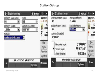 Station Set-up

10 February 2014

13

 