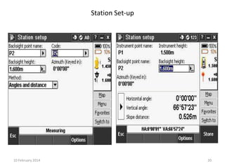 Station Set-up

10 February 2014

20

 