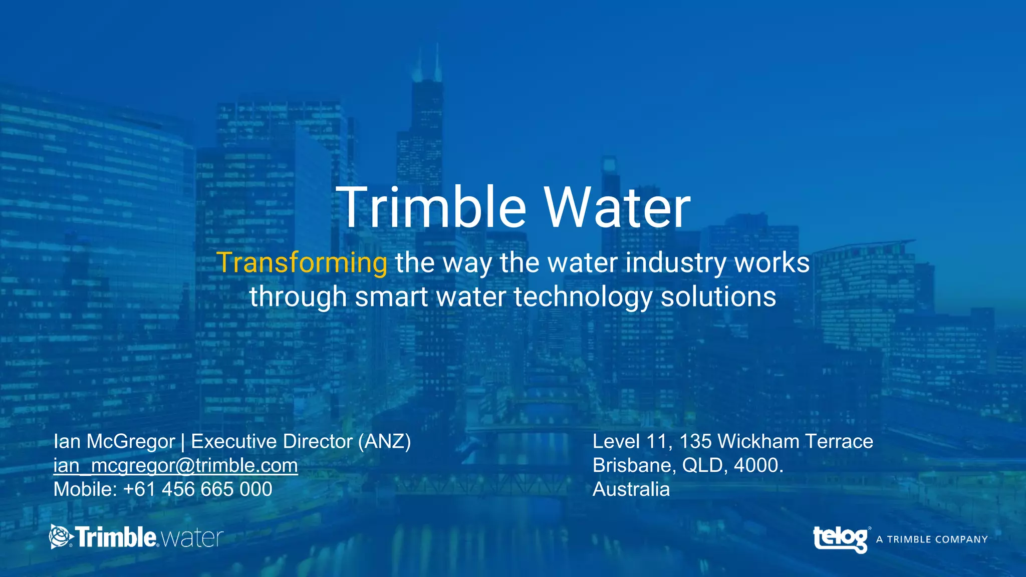 Trimble water overview PPT
