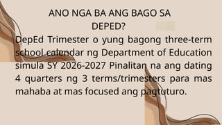 Understanding DepEd's New Three-Term School Calendar for SY 2026-2027 ...