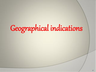 Geographical indications
17
 