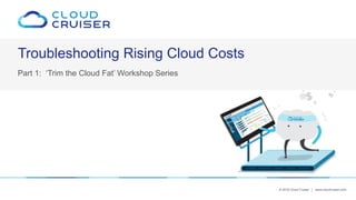 © 2016 Cloud Cruiser | www.cloudcruiser.com© 2016 Cloud Cruiser | www.cloudcruiser.com
Part 1: ‘Trim the Cloud Fat’ Workshop Series
Troubleshooting Rising Cloud Costs
 
