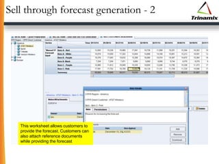Sell through forecast generation - 2
This worksheet allows customers to
provide the forecast. Customers can
also attach reference documents
while providing the forecast
 