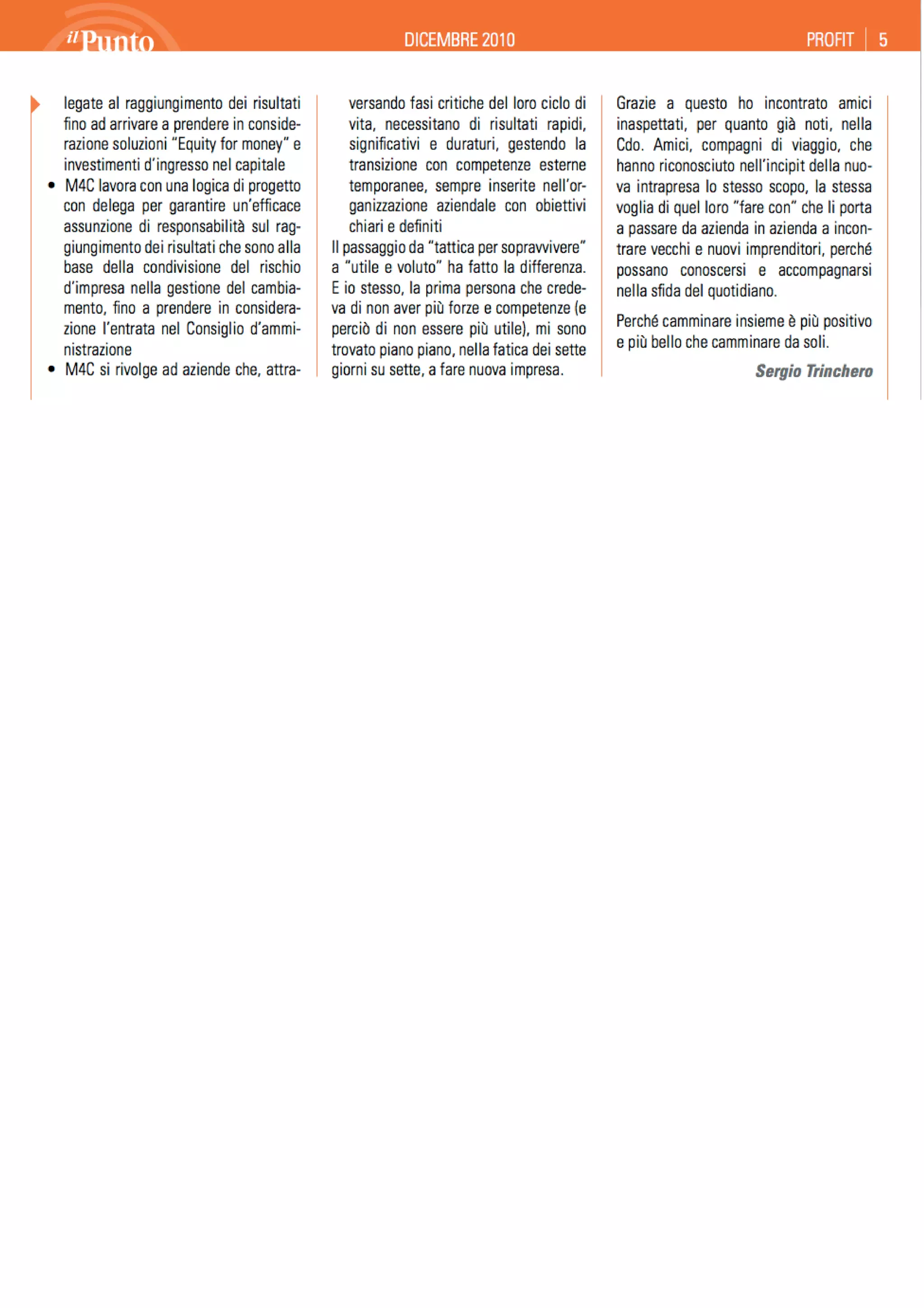 Sergio Trinchero "Gestire per cambiare"