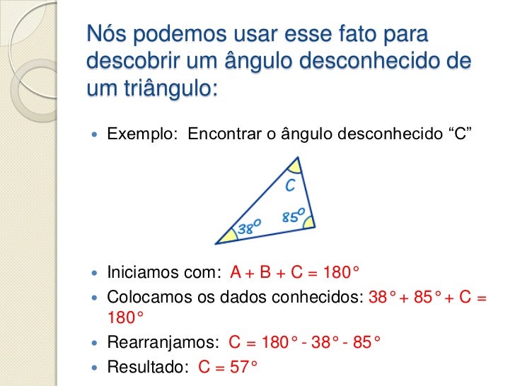 Como Achar O Valor Do Angulo De Um Triangulo
