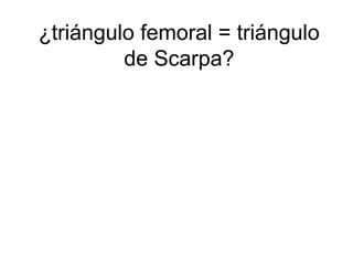 ¿triángulo femoral = triángulo
de Scarpa?
 