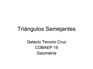 Triángulos Semejantes Gelacio Tenorio Cruz COBAEP 19 Geometría 