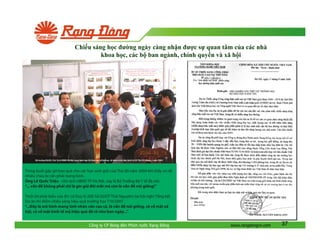 Chi u sáng h c ư ng ngày càng nh n ư c s quan tâm c a các nhà
khoa h c, các b ban ngành, chính quy n và xã h i

Công ty CP Bóng èn Phích nư c R ng

ông

www.rangdongvn.com

37

 