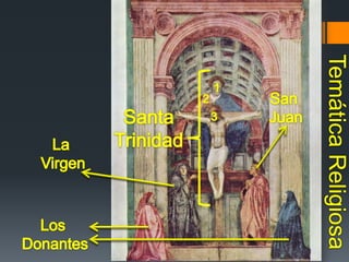 1San Juan2SantaTrinidad3La VirgenTemática ReligiosaLos Donantes