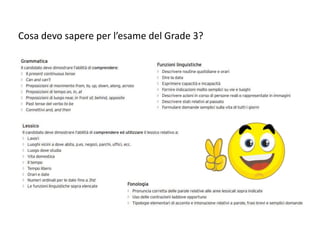 Cosa devo sapere per l’esame del Grade 3?
 