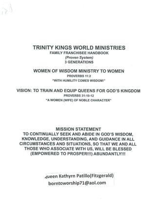 Trinity Kings World Ministries: Women of Wisdom Ministry to Women