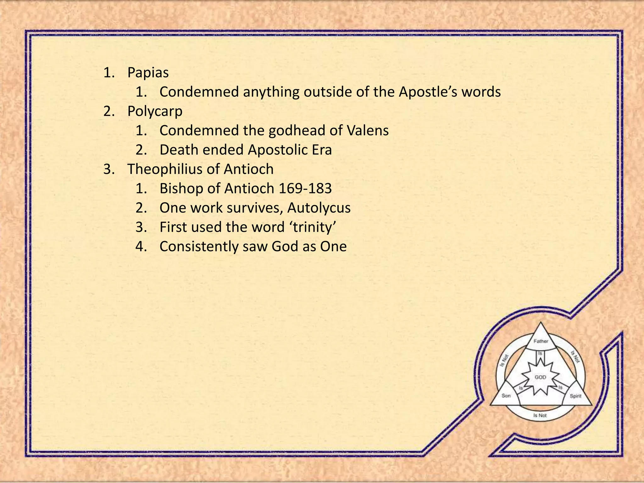 Trinity Presentation 2nd Century