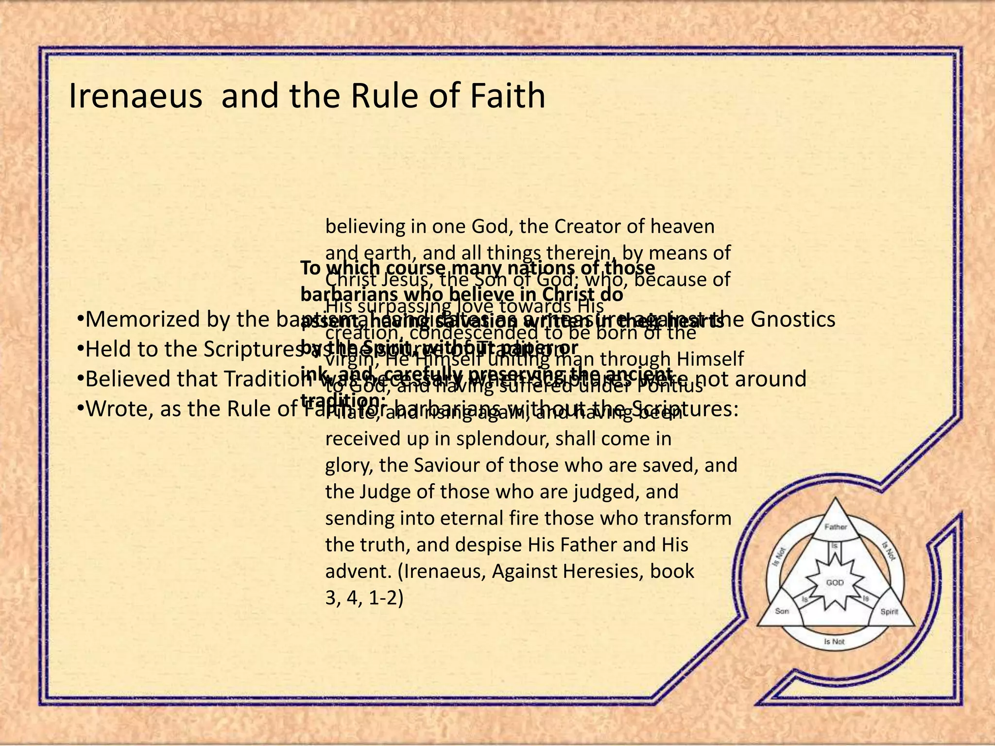 Trinity Presentation 2nd Century