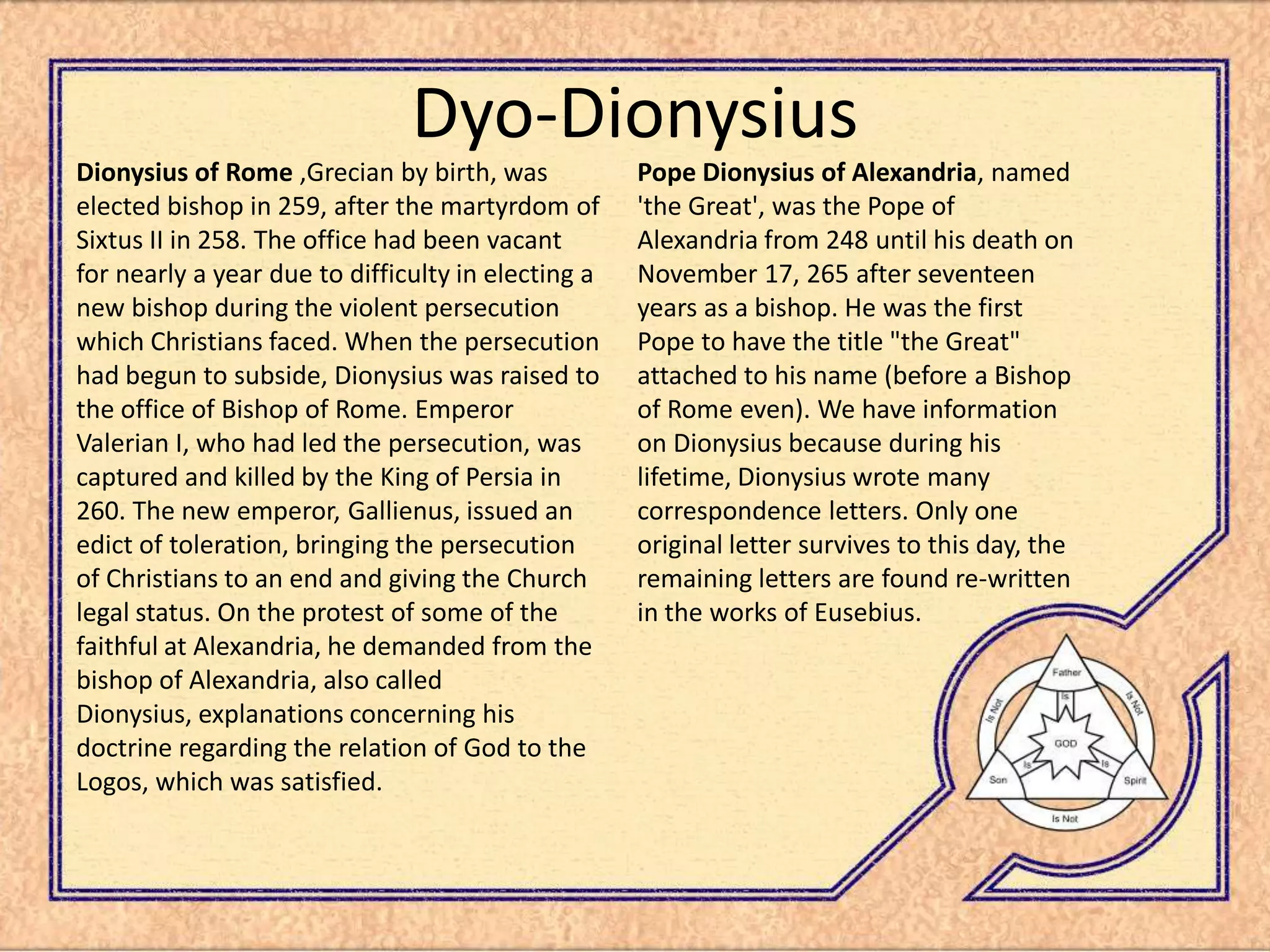 Trinity Presentation 3rd Century