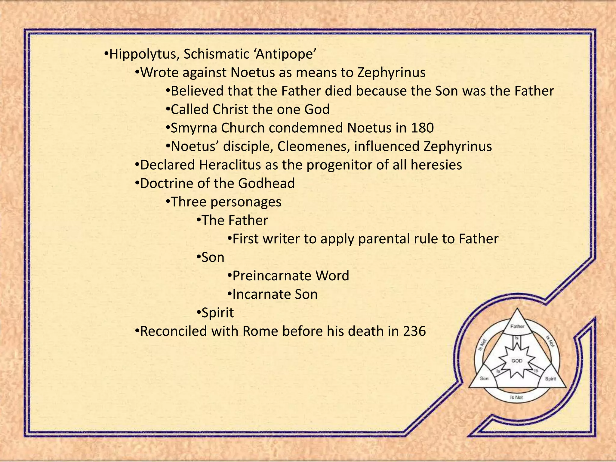 Trinity Presentation 3rd Century