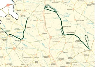 Puente
Segoviano
Recarga del
acuífero
Camino de
Coca a Samboal
Camino de
Santiago
Com ún Grande
de las Pegueras
Ermita de
San Cebrián
Laguna de
la Llosa
Laguna de
las Ranas
Senda de la
Casa del Ingeniero
L. de la Iglesia
Balsa Larga
L. de la
Magdalena
L. de Pero Rubio
Aº
Río
M
alucas
Bodón de
la Ibienza
L. Tenca
L. del Carrizal
L. Lucia
L. Muña
L. de Navalhornos
L. N
Arroyo
de
las
Aº
Cerquilla
L. de la Vega
Arroyo
de
Río
Eresma
Río
Río
Pirón
Río
Río
Cega
Fuentepelayo
Aguilafuente
Turégano
Nava de la Asunción
Coca
Carbonero
el Mayor
Navalmanzano
a
Villagonzalo
de Coca
Ciruelos
de Coca
Villeguillo
Navas de Oro
Fuente el Olmo
de Íscar
Villaverde
de Íscar
Samboal
Narros de
Cuéllar
Gomezserracín
Chatún
Campo de Cuéllar
Arroyo de Cuéllar
Chañe
Fresneda
de Cuéllar
Remondo
de Cuéllar
Dehesa Mayor Frumales
Adrados
Hontalbilla
Fuentidueña
Fuente e
de FuentTorrecilla
del Pinar
Zarzuela del Pinar
Sauquillo
de Cabezas
Escalona del Prado
Veganzones
CarrascalTorreiglesias
Otones de
Benjumea
Villovela
de Pirón
PeñarrubiasEscobar de
Polendos
Pinillosde
PolendosSan Pedro Cantimpalos
Tabanera
la Luenga
Escarabajoa
de Cabezas
Armuña
Miguel
Ibañez
Miguelañez
Bernardos
Mozoncillo
Pinarnegrillo
Aldea Real
Mudrián
San Martín
Pinarejos
Sanchonuño
Moraleja
de Coca
Aldeanueva
del Codonal
Domingo García
Ortigosa
de Pestaño
Santa María la
Real de Nieva
Nieva
Lastras de Cuéllar
Íscar
 