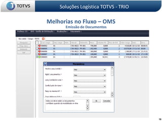 Soluções Logística TOTVS - TRIOMelhorias no Fluxo – OMSEmissão de Documentos18
