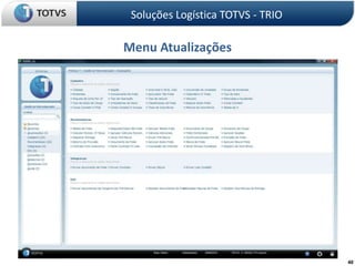  Medir indicadores de desempenho da operação e parceiros, e elevar o nível de serviços de transportes.Soluções Logística TOTVS - TRIOIntegrações