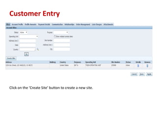 Customer Entry
Click on the Create Site button to create a new site.
 