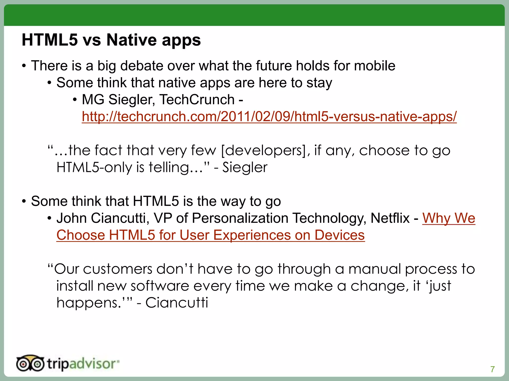 TripAdvisor Mobile Site and Apps