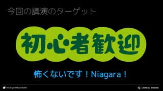 #UE4 | @UNREALENGINE
今回の講演のターゲット
怖くないです！Niagara！
 