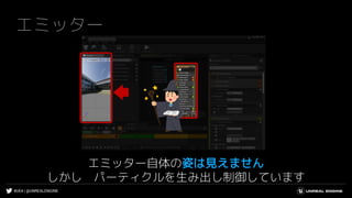 #UE4 | @UNREALENGINE
エミッター
エミッター自体の姿は見えません
しかし パーティクルを生み出し制御しています
 