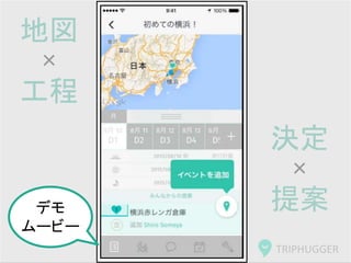TRIPHUGGER
決定
×
提案
地図
×
工程
デモ
ムービー
 